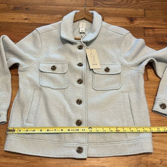 JOIE Boiled Wool Blend shaket Jacket seafoam
Size large NEW NWT - Picture 8 of 9